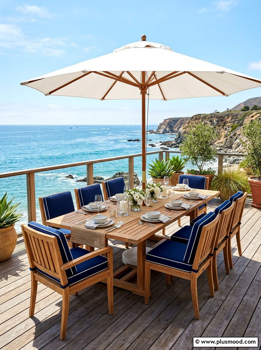 Teak outdoor set - 25 summer coastal home decor ideas