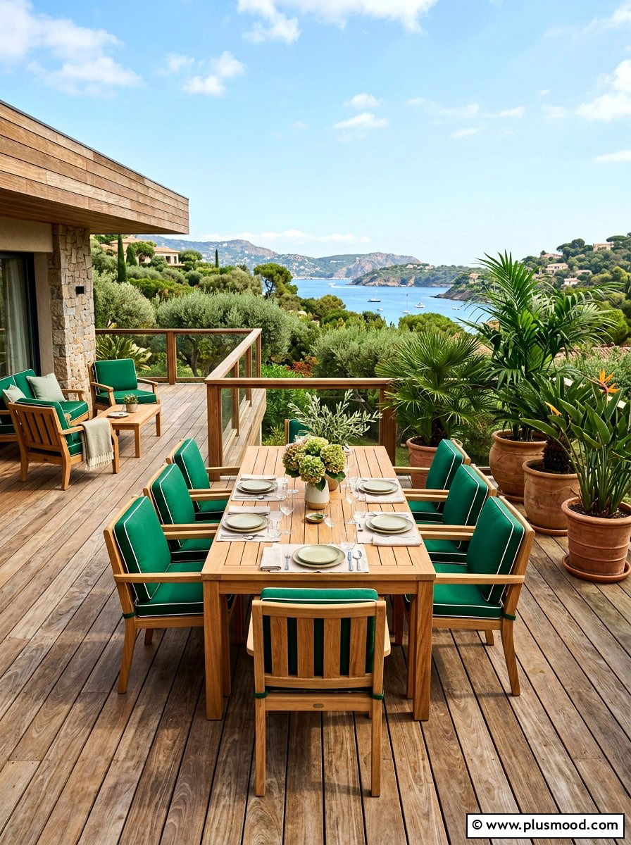 Teak patio furniture - 25 summer tropical home decor ideas