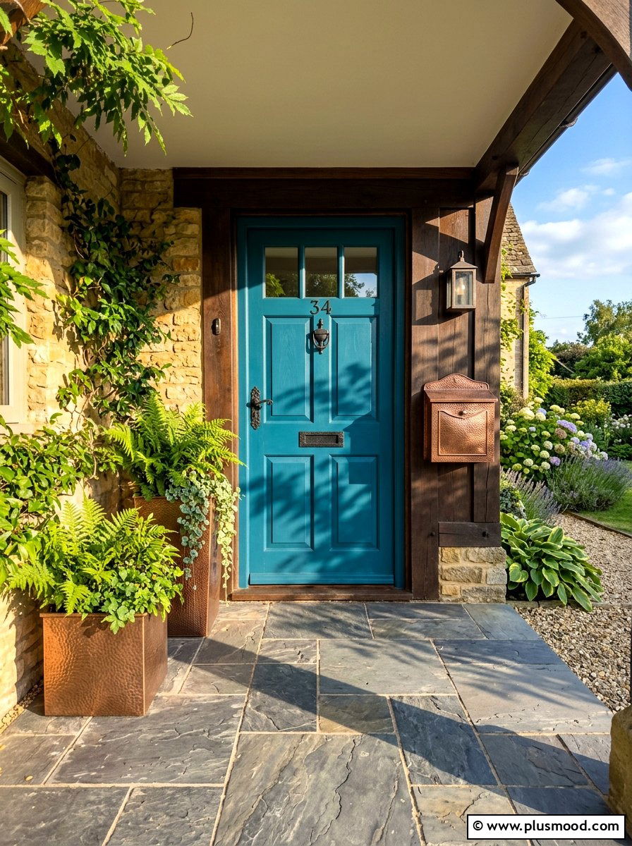 Teal Blue Door Curb Appeal - 25 summer blue front door ideas