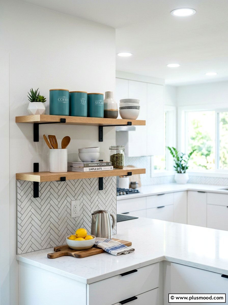 Teal Kitchen Canisters - 25 summer kitchen shelf decor ideas