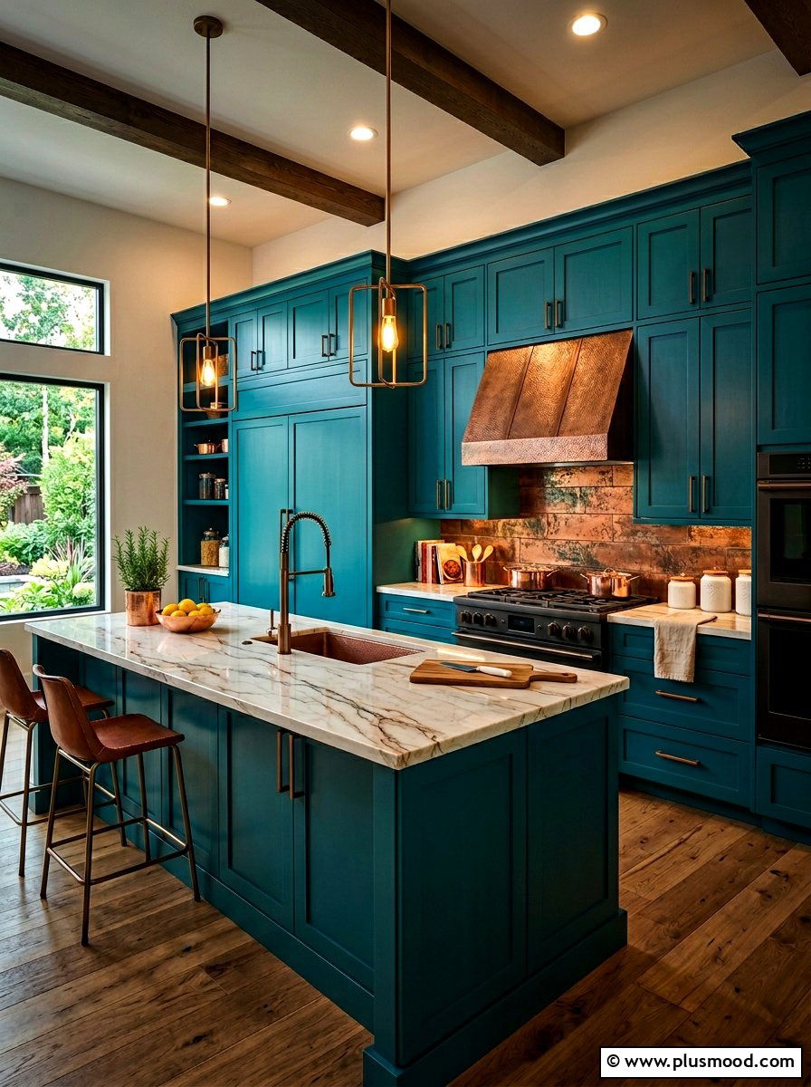 Teal Kitchen - 25 summer kitchen color ideas