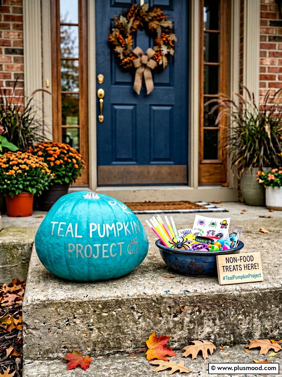 Teal pumpkin project rock - 25 painted rock ideas with pumpkin art