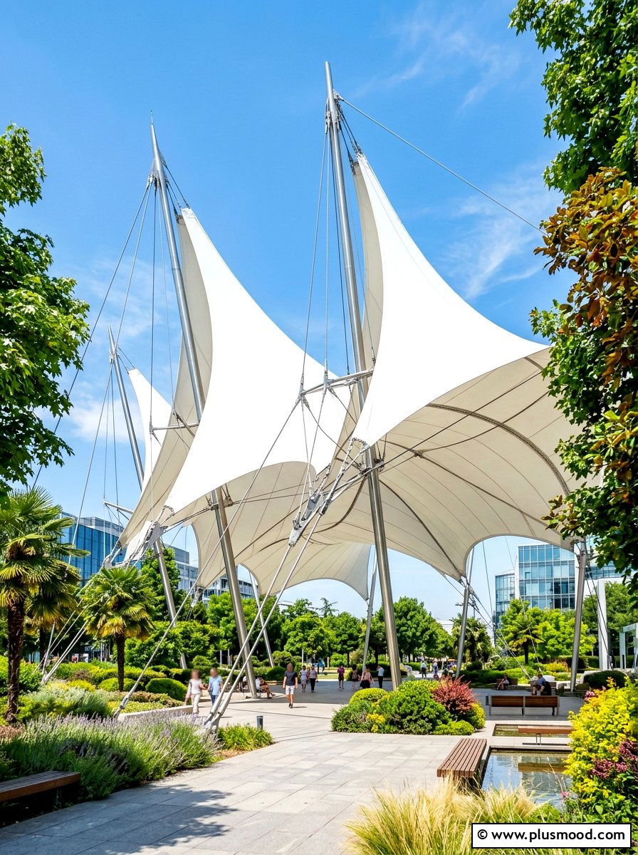 Tensile structure - 25 summer poolside shade ideas