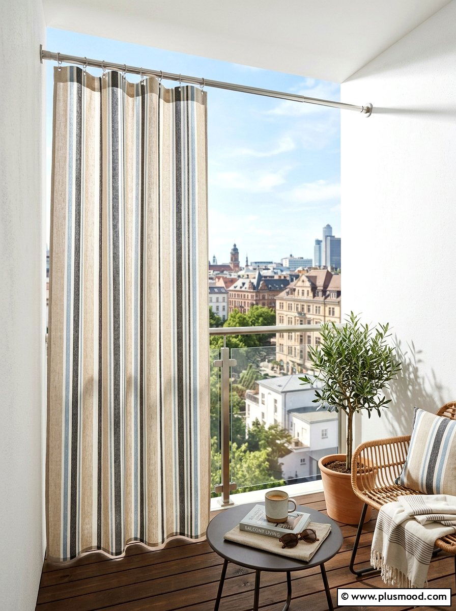 Tension Rod Fabric - 25 summer balcony shade ideas