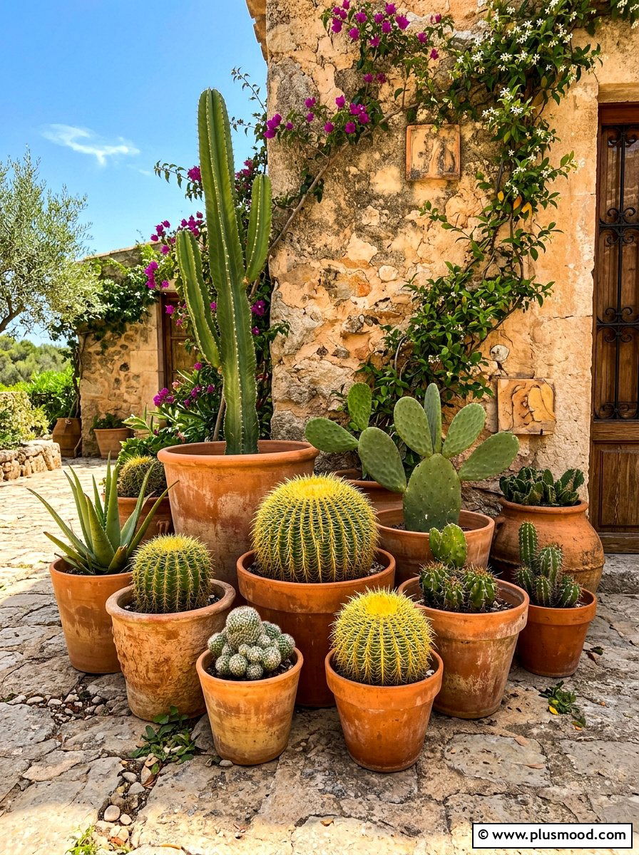 Terra Cotta Pot Cactus - 25 summer cactus planter ideas