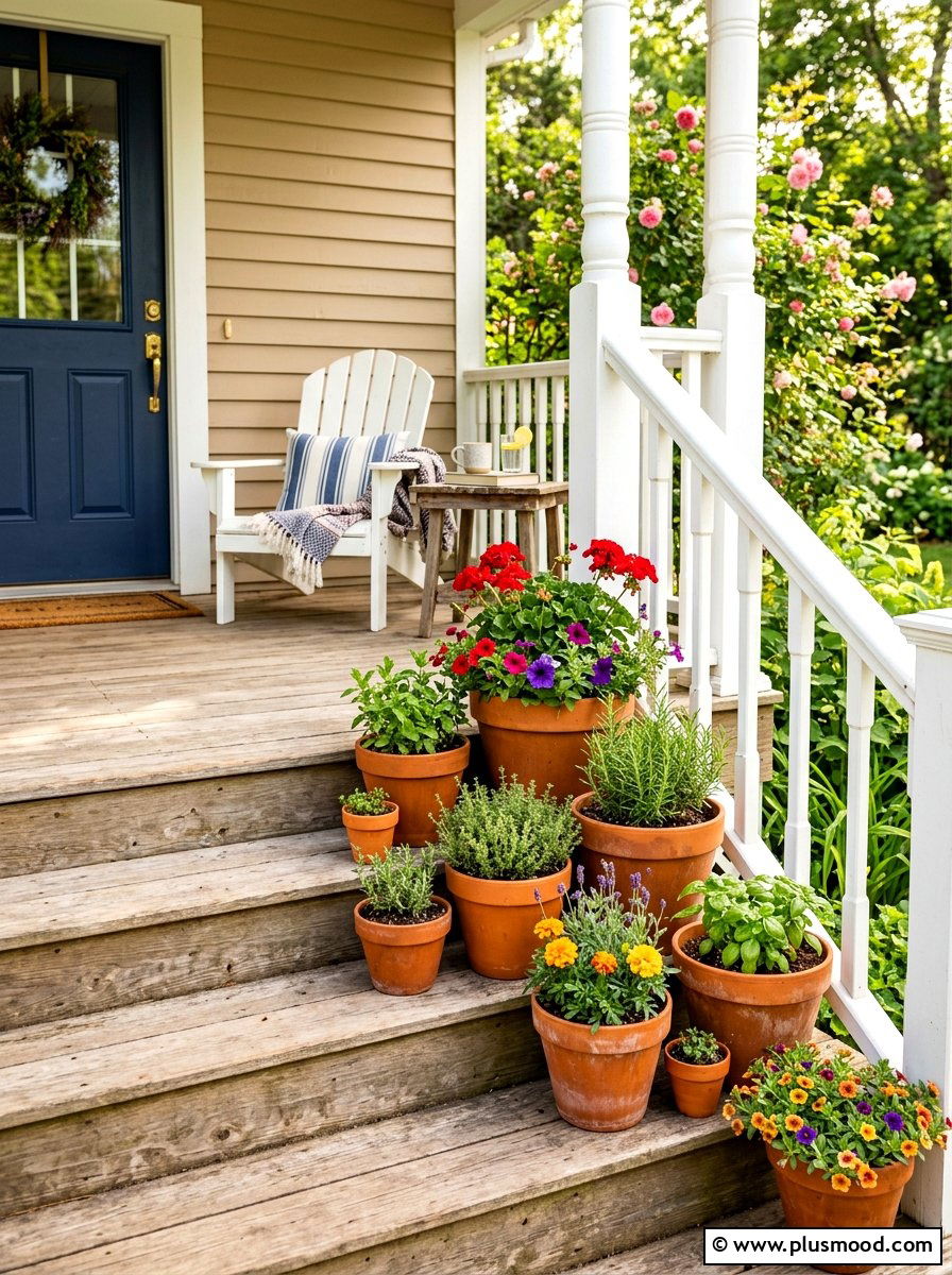 Terra Cotta Pots - 25 summer front porch decor ideas