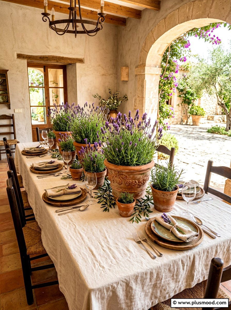 Terra Cotta Table - 25 summer kitchen table decor ideas