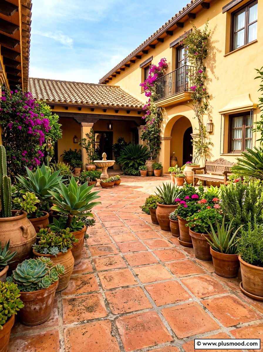 Terra Cotta Walkway - 25 summer walkway ideas for front yard
