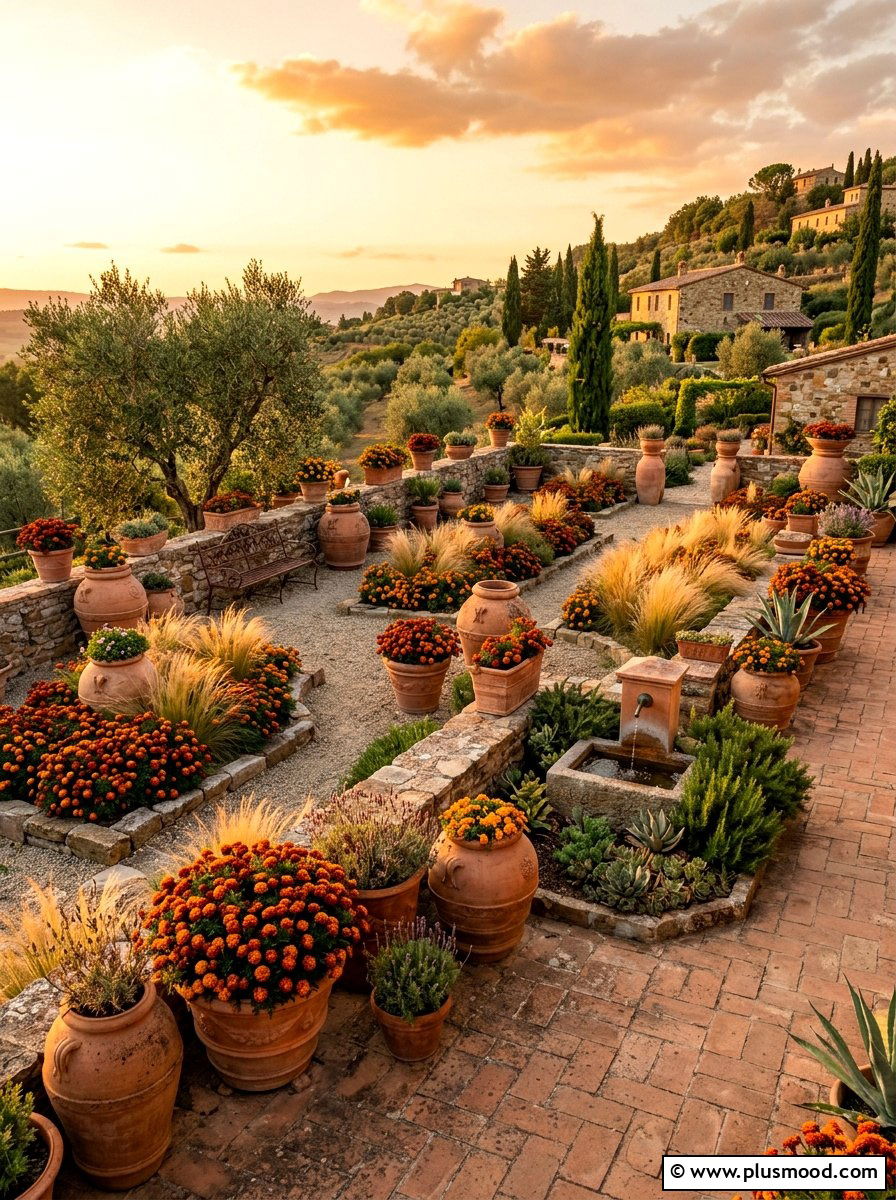 Terra cotta garden - 25 summer garden color ideas