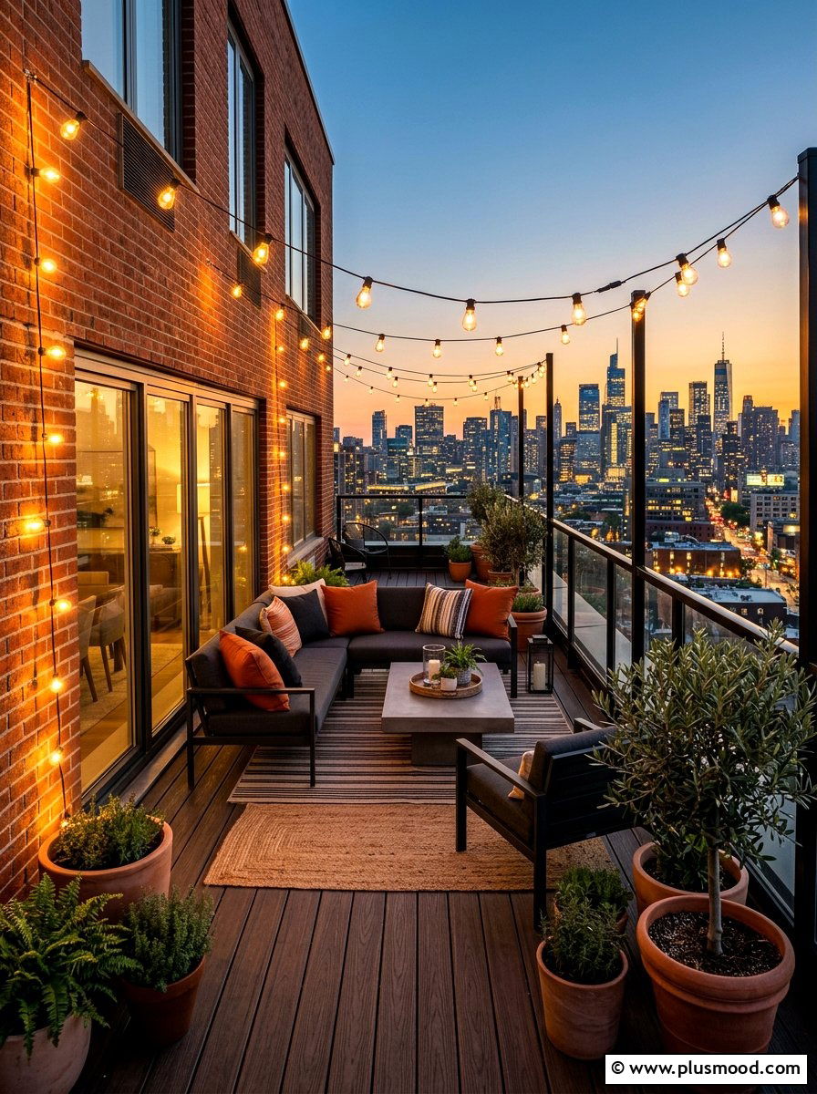 Terrace String Lights - 25 summer string light party ideas