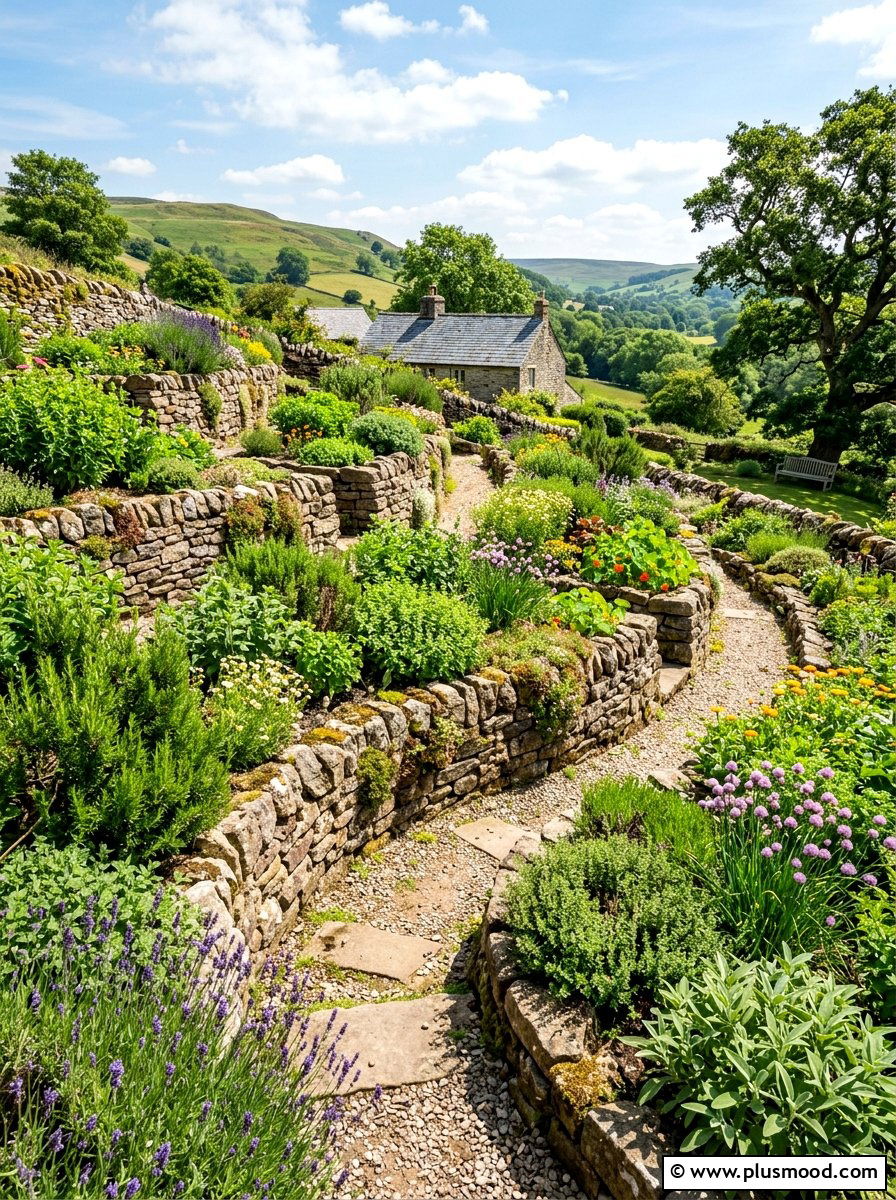 Terraced Herb Garden - 25 small backyard ideas with herb garden
