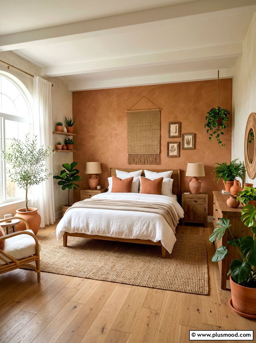 Terracotta Accent Bedroom - 25 summer bedroom ideas