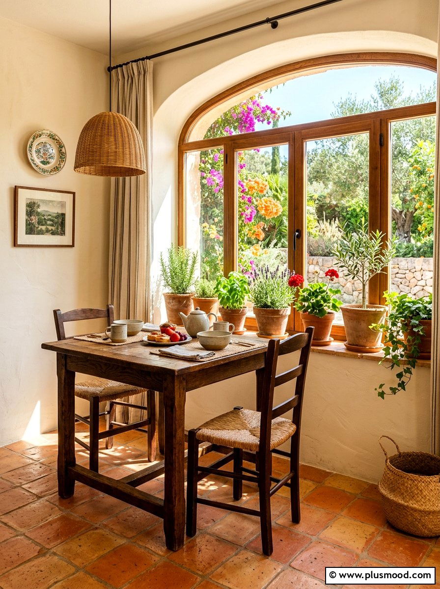 Terracotta Breakfast Nook - 25 summer breakfast nook decor ideas