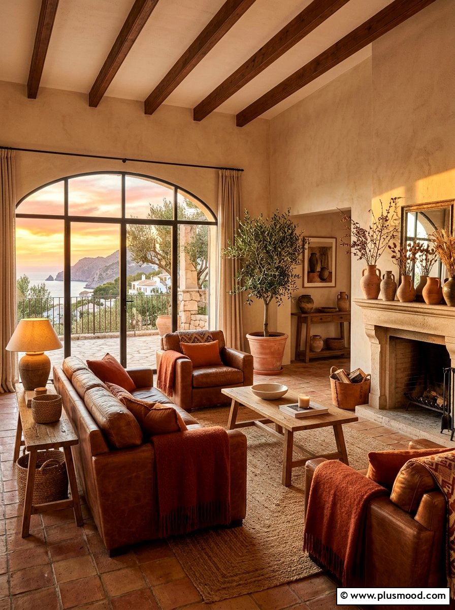Terracotta Earth Tone Living Room - 25 summer decor ideas for beige living room