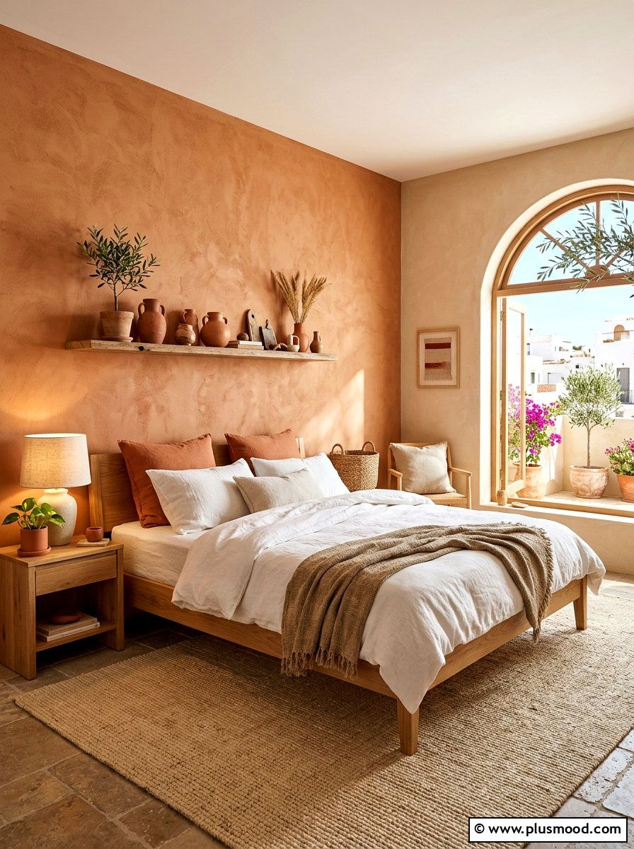 Terracotta Earthy Bedroom - 25 small summer bedroom ideas