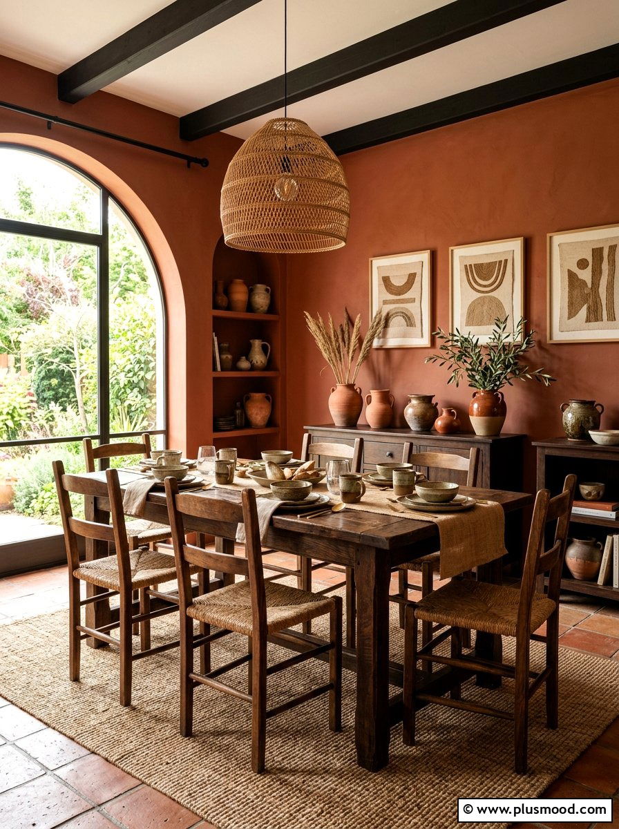 Terracotta Earthy Dining Room - 25 summer dining room ideas