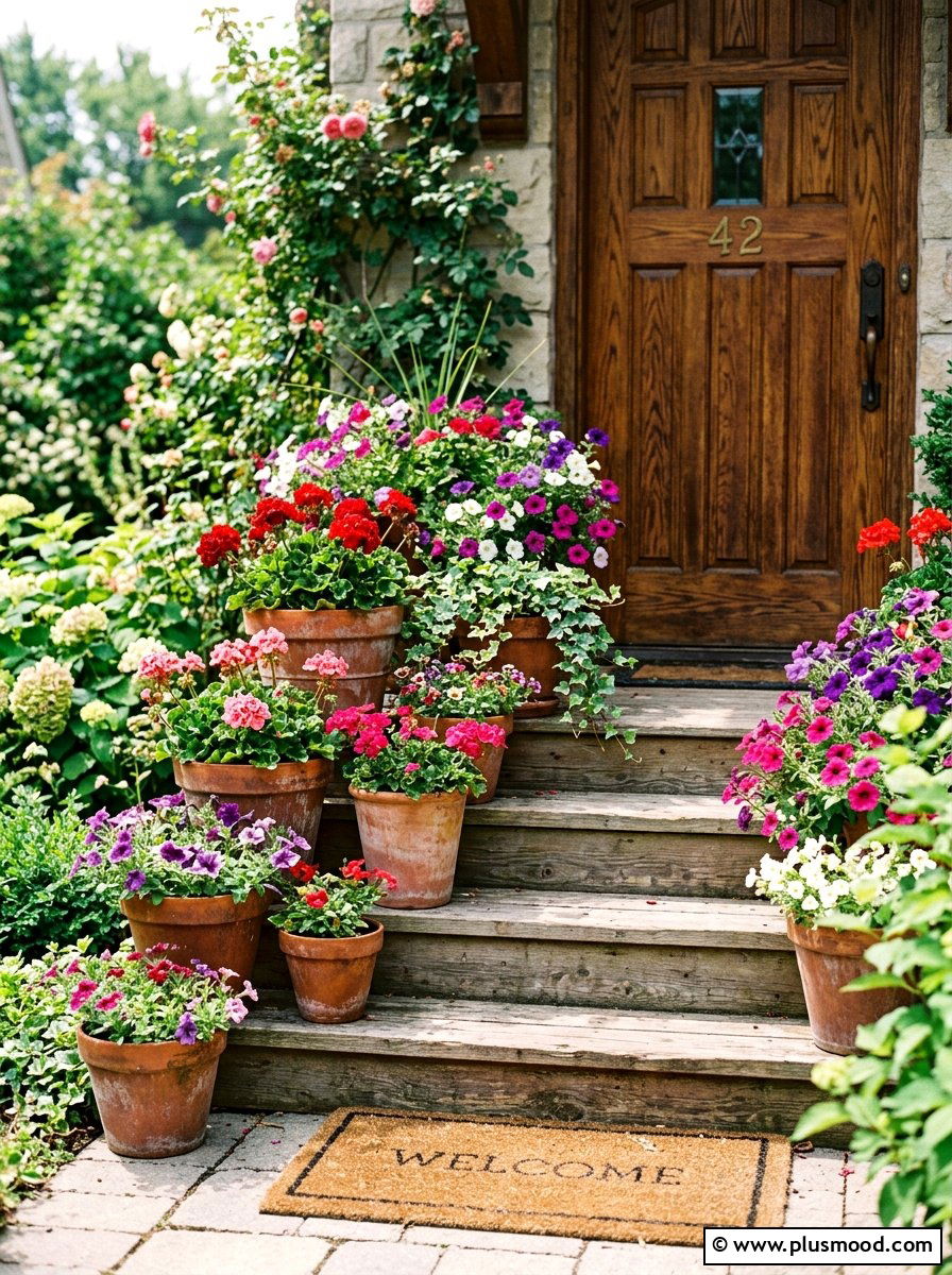 Terracotta Front Porch Pots - 25 summer boho front porch ideas