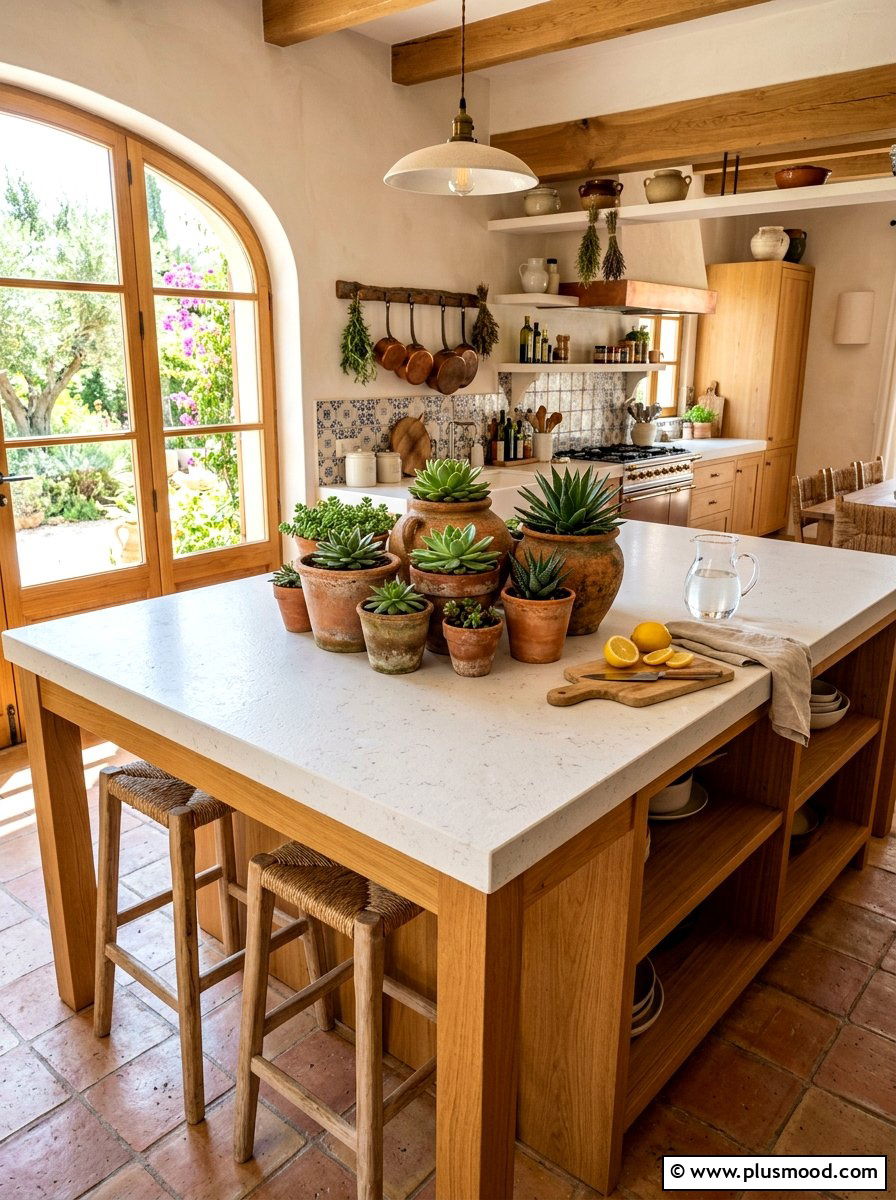 Terracotta Kitchen Island Pots - 25 summer kitchen island decor ideas