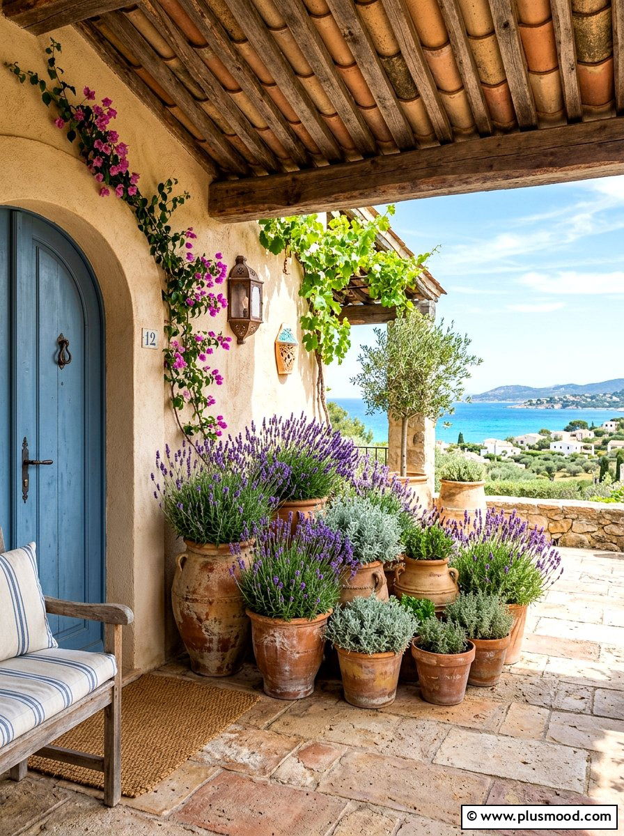 Terracotta Lavender Pot - 25 summer front door planter ideas