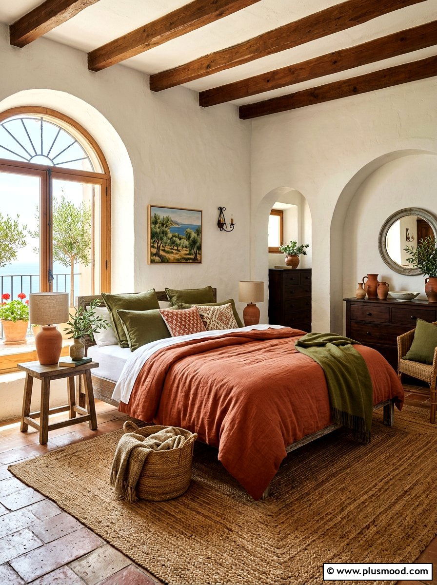 Terracotta Linen Quilt - 25 summer quilt ideas for bedroom