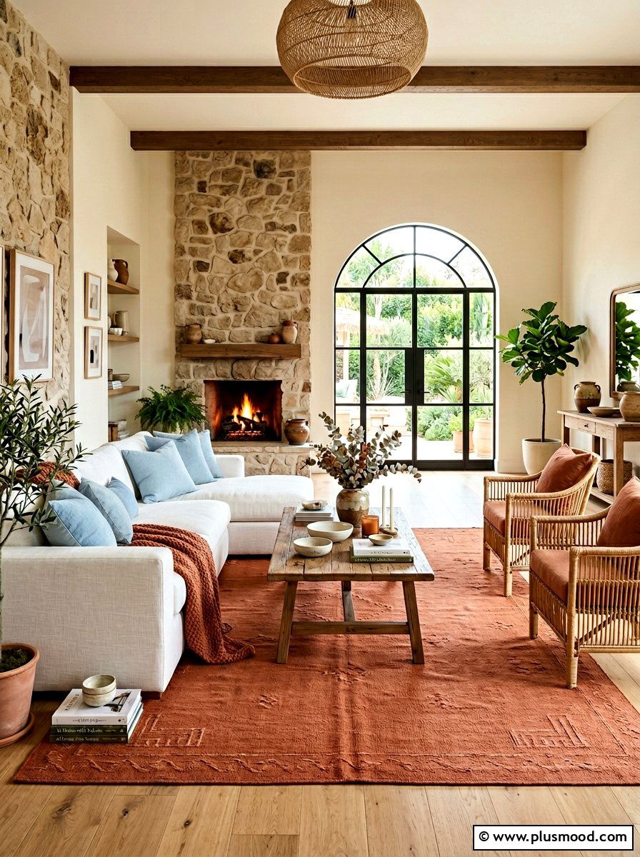 Terracotta Living Room - 25 modern summer living room ideas