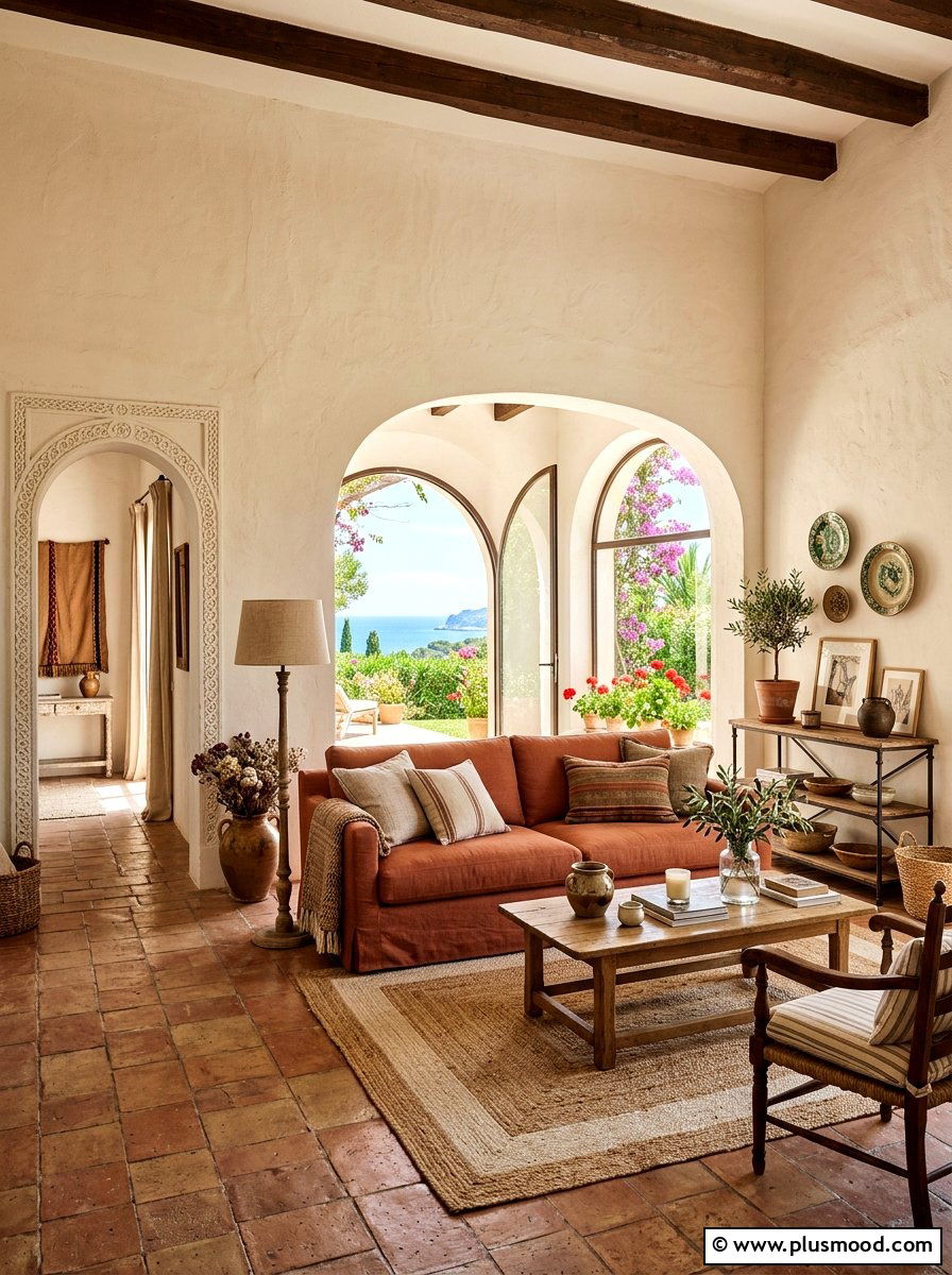 Terracotta Living Room Sofa - 25 summer sofa styling ideas