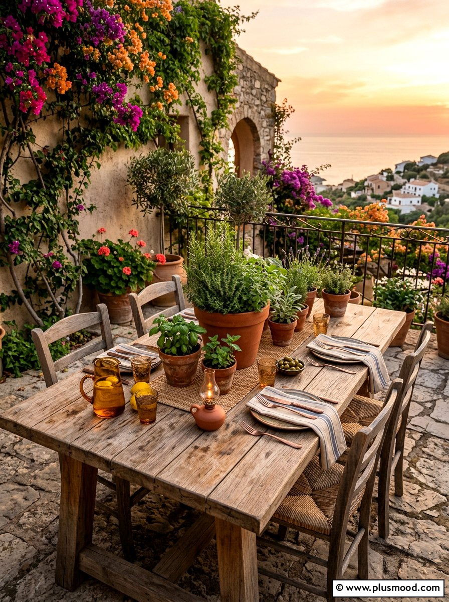 Terracotta Outdoor Table - 25 summer outdoor table decor ideas
