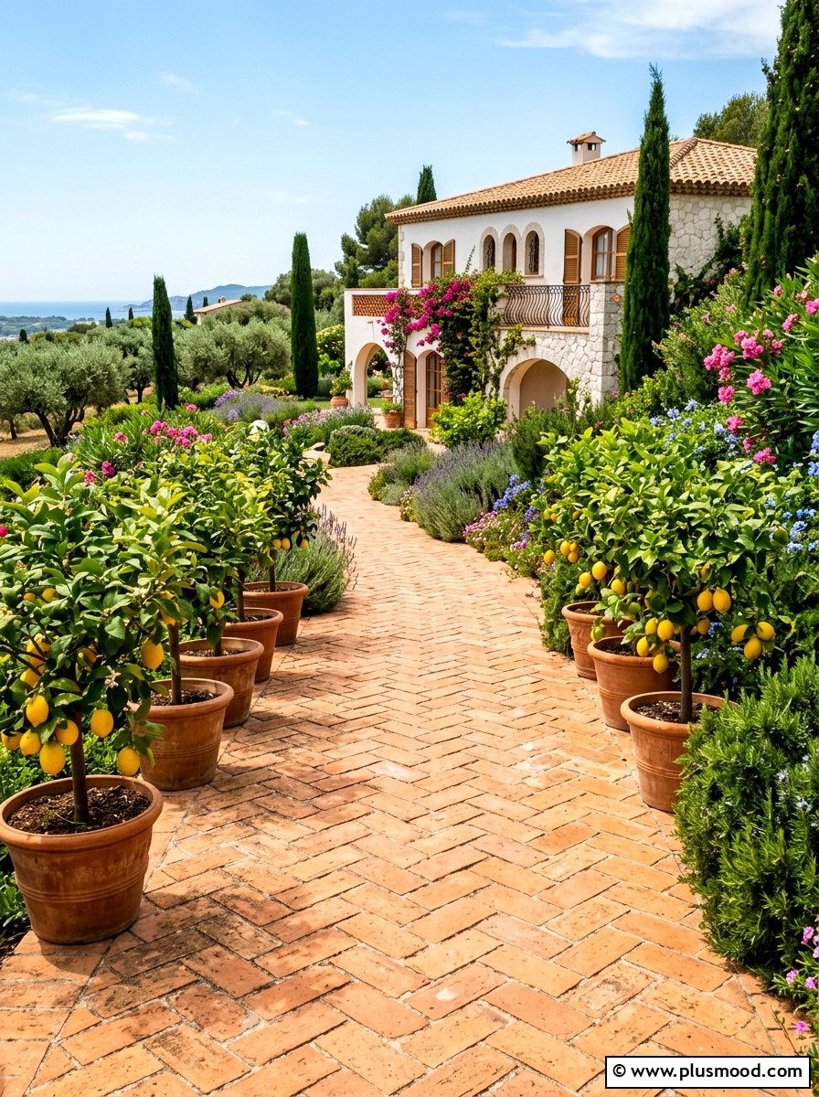 Terracotta Path - 25 small backyard ideas with curved path