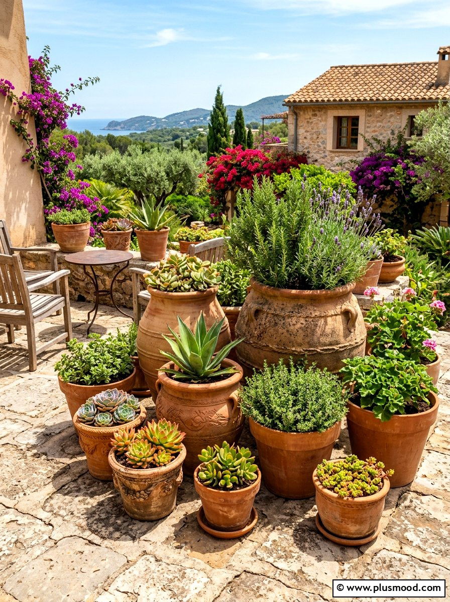 Terracotta Planter Display - 25 easy summer home ideas