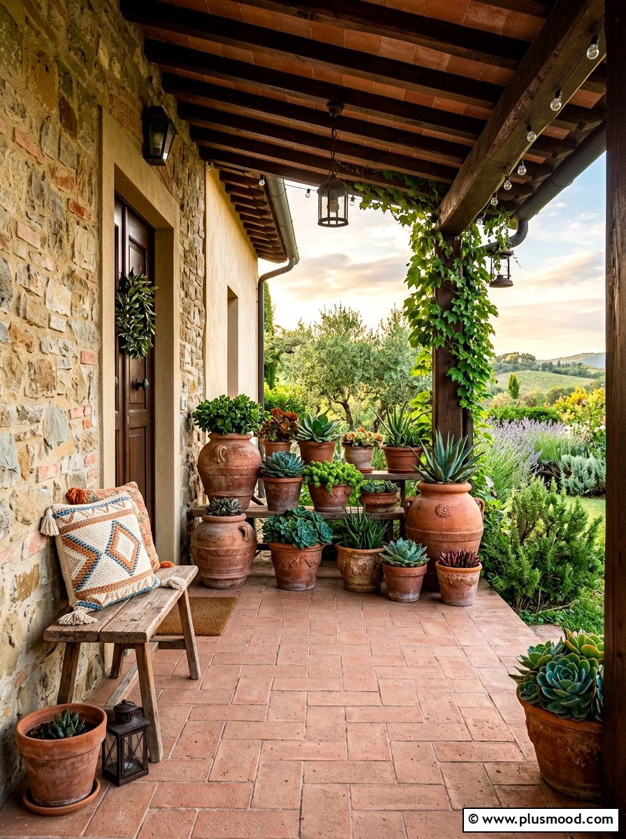 Terracotta Porch Decor - 25 late summer boho decor ideas