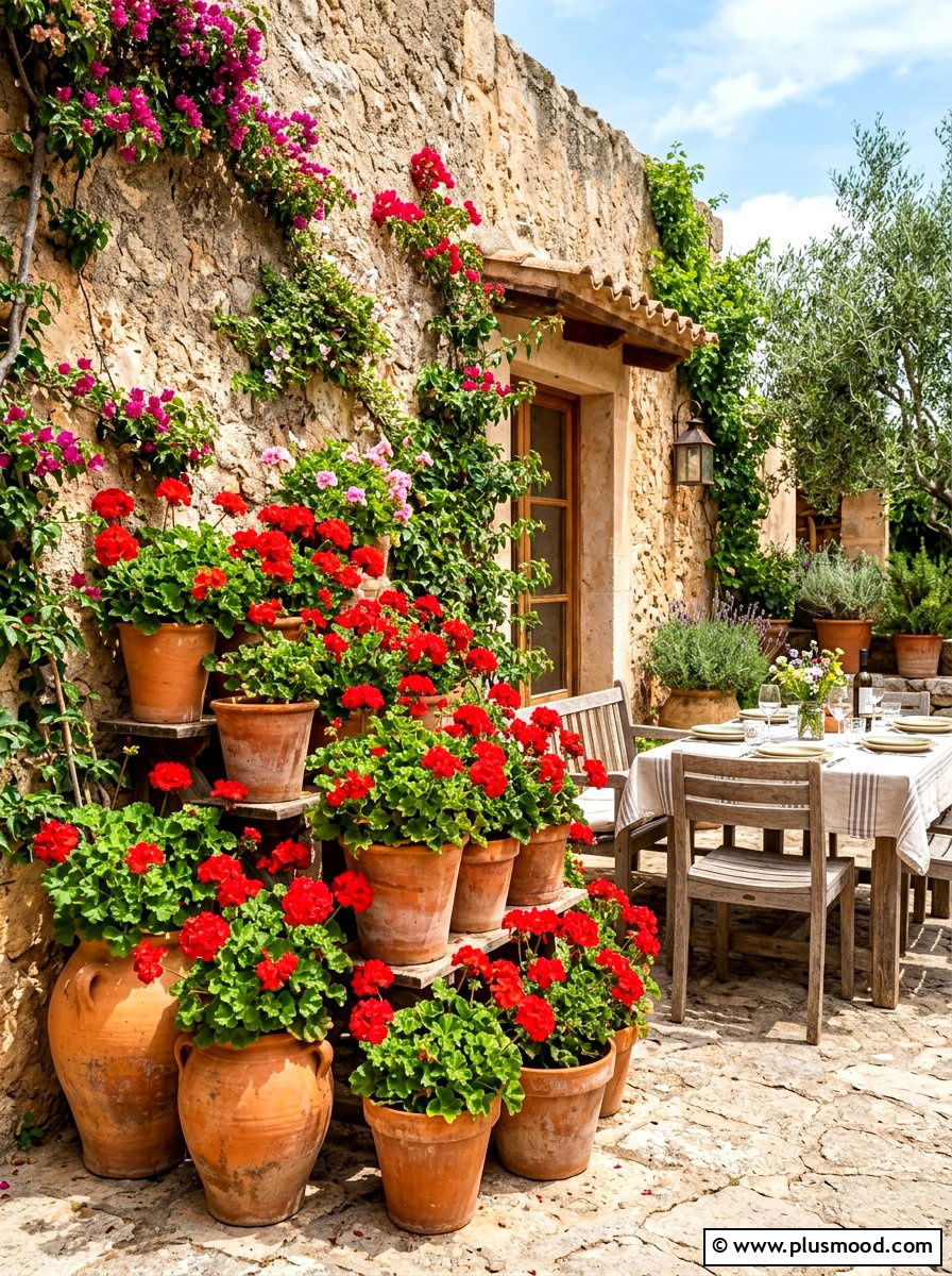 Terracotta Pot Garden - 25 summer patio dining decor ideas