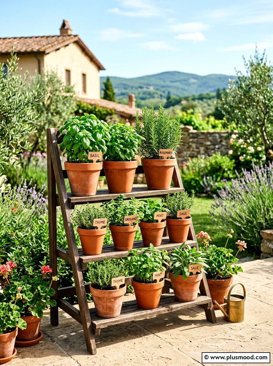 Terracotta Pot Herb Garden - 25 summer rustic decor ideas