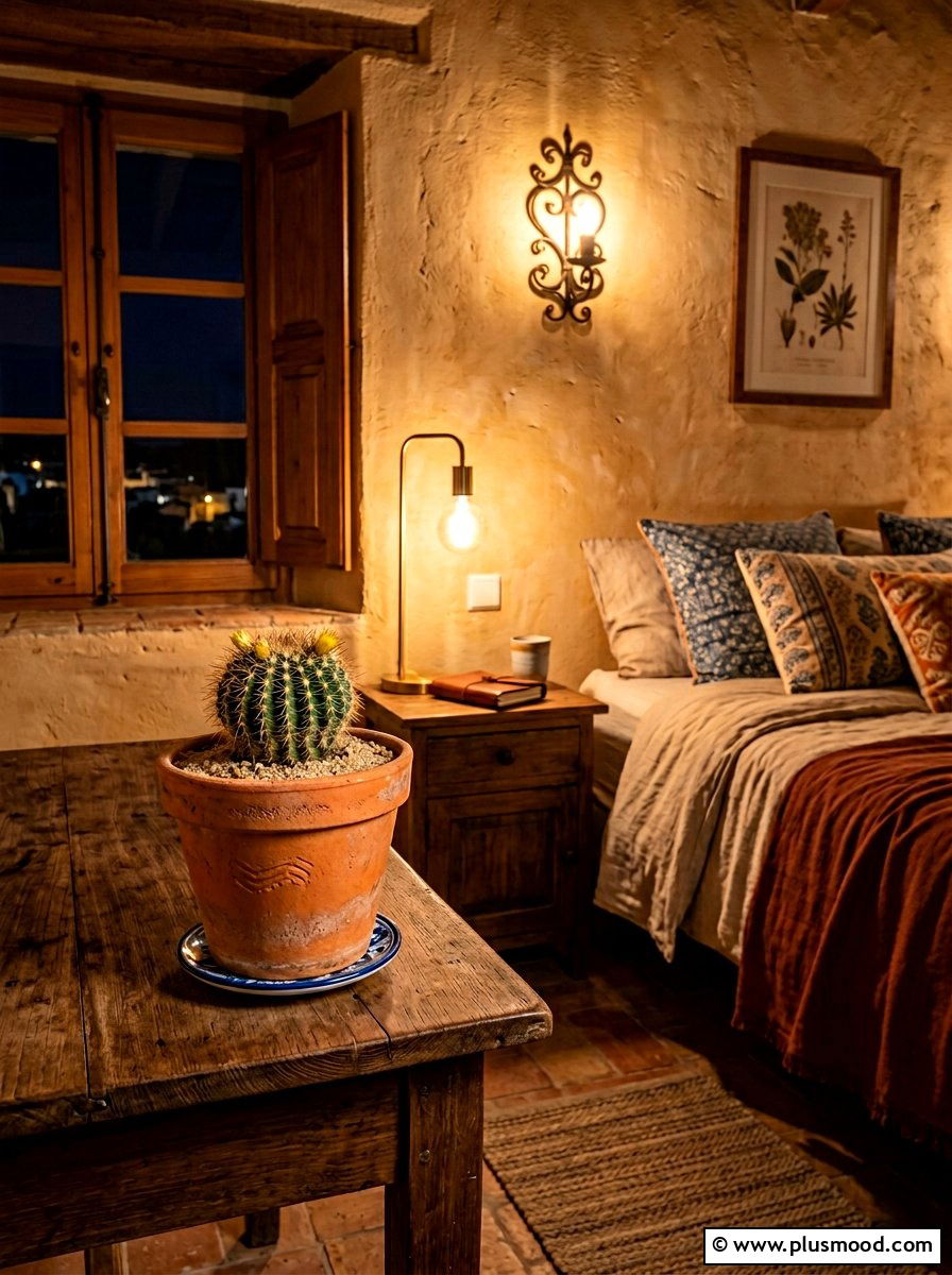 Terracotta Pot Plant - 25 summer nightstand decor ideas