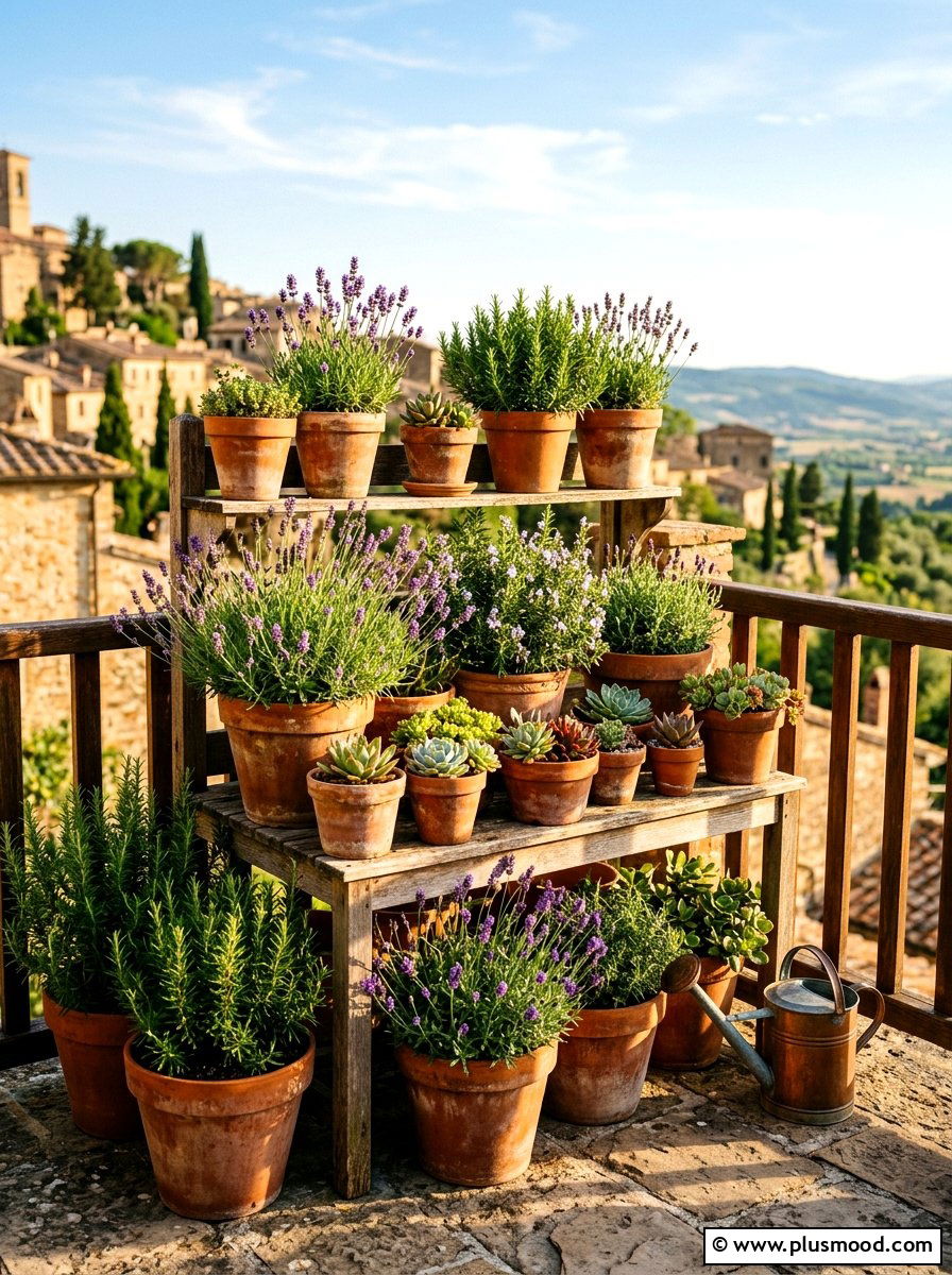 Terracotta Pot Set - 25 summer balcony planter ideas