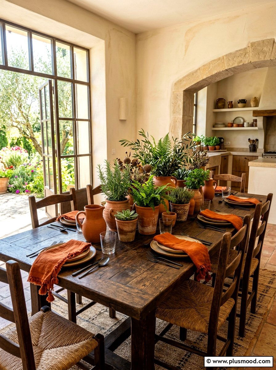 Terracotta Pottery Dining Table - 25 summer dining table ideas for summer