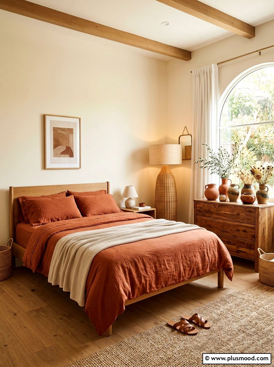 Terracotta Summer Bedroom - 25 summer bedroom makeover ideas