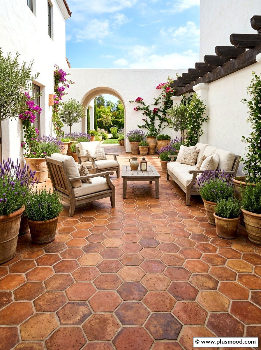 Terracotta Tile Flooring - 25 summer Mediterranean patio ideas