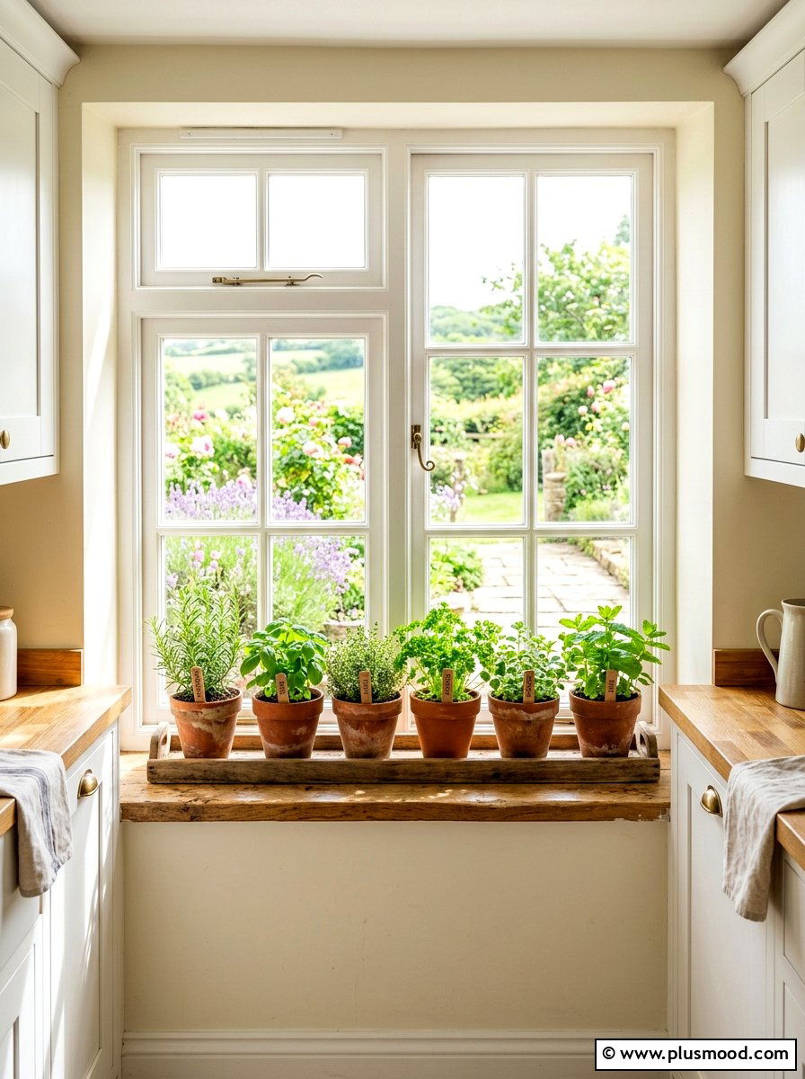 Terracotta pot herb garden - 25 late summer farmhouse decor ideas