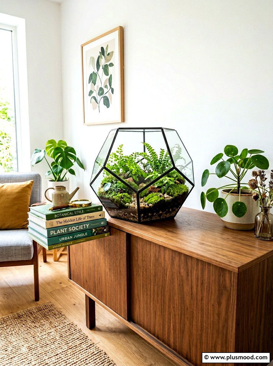 Terrarium glass display - 25 summer decor ideas with greenery