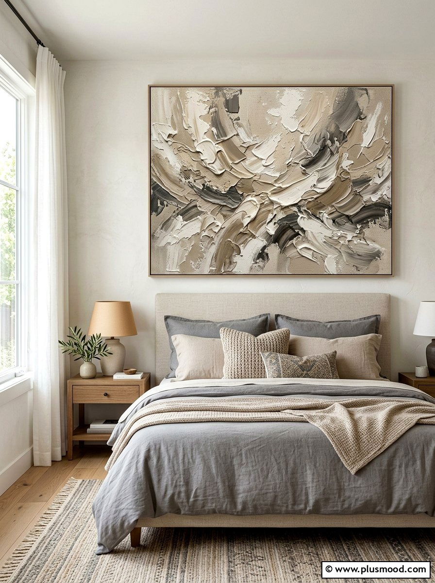 Textured Canvas Art - 25 late summer bedroom ideas