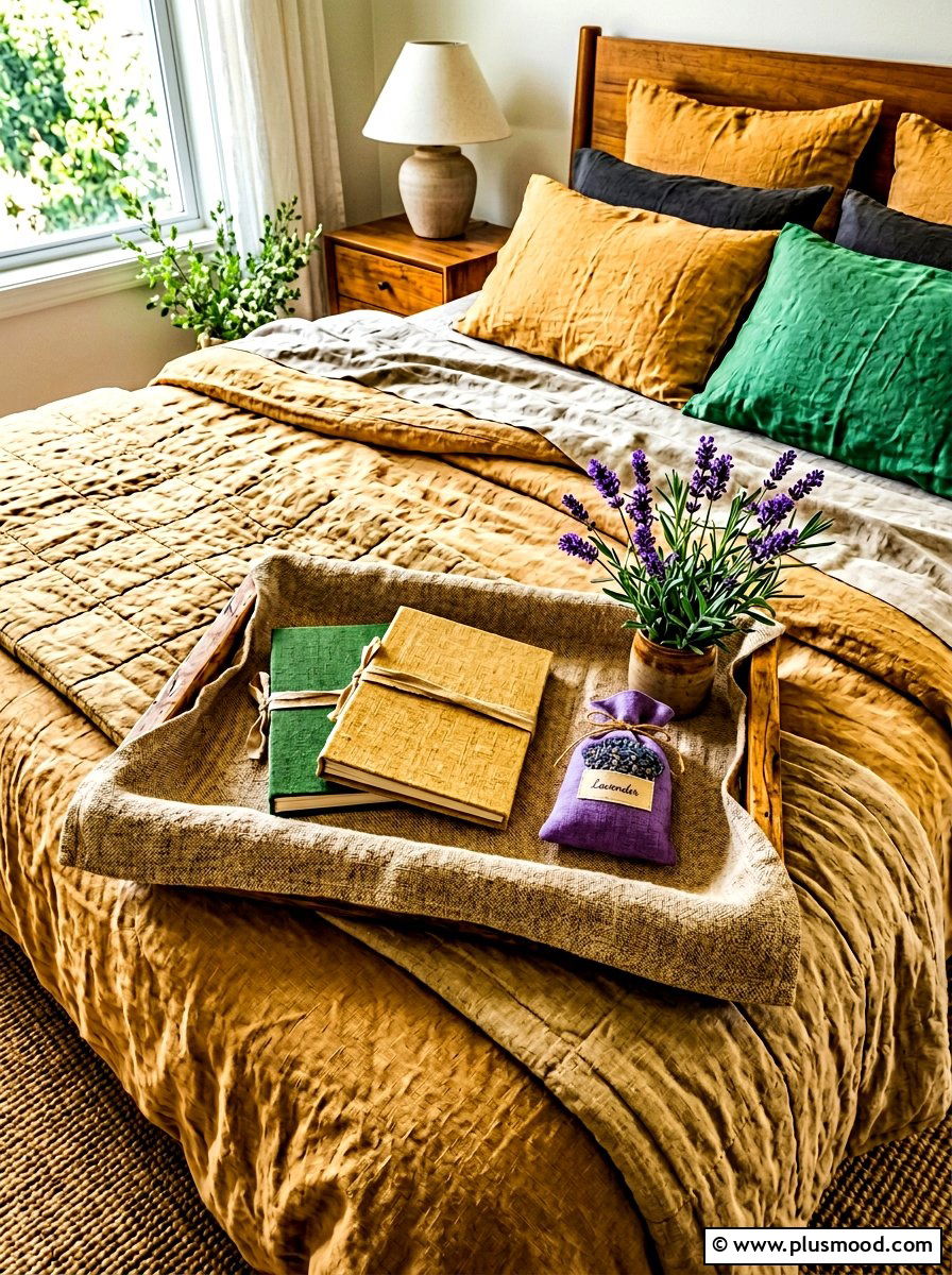 Textured Linen Tray - 25 summer bedroom tray decor ideas