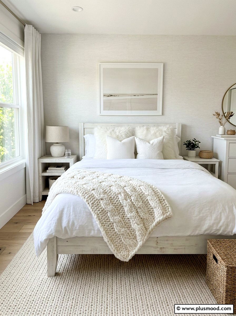 Textured White Bedroom - 25 white summer bedroom ideas