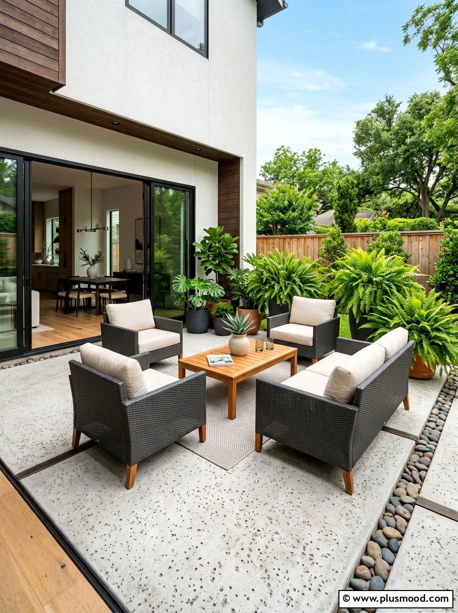 Textured concrete patio - 25 summer concrete patio ideas for summer