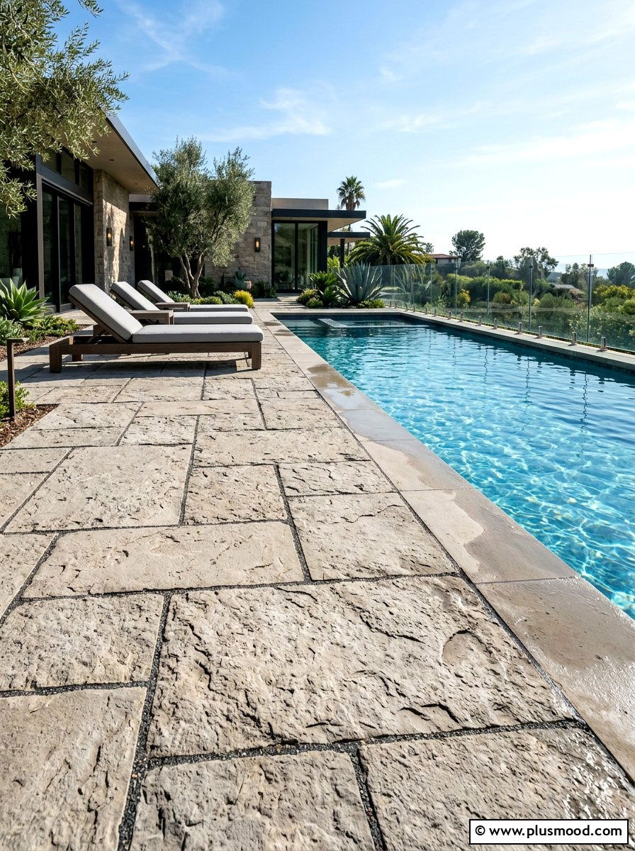 Textured pool pavers - 25 pool landscaping ideas with pavers