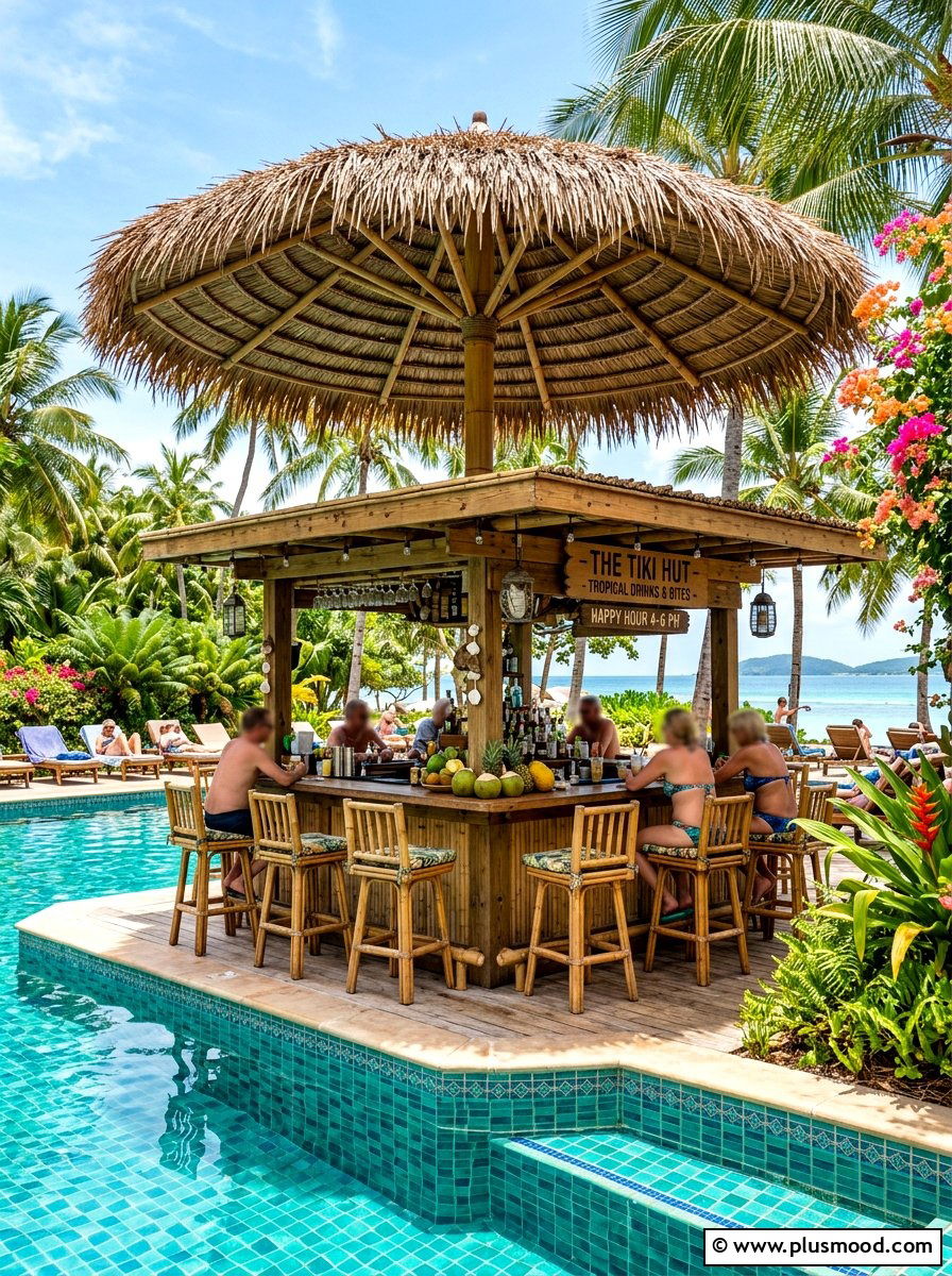 Thatch Patio Umbrella - 25 summer patio umbrella ideas