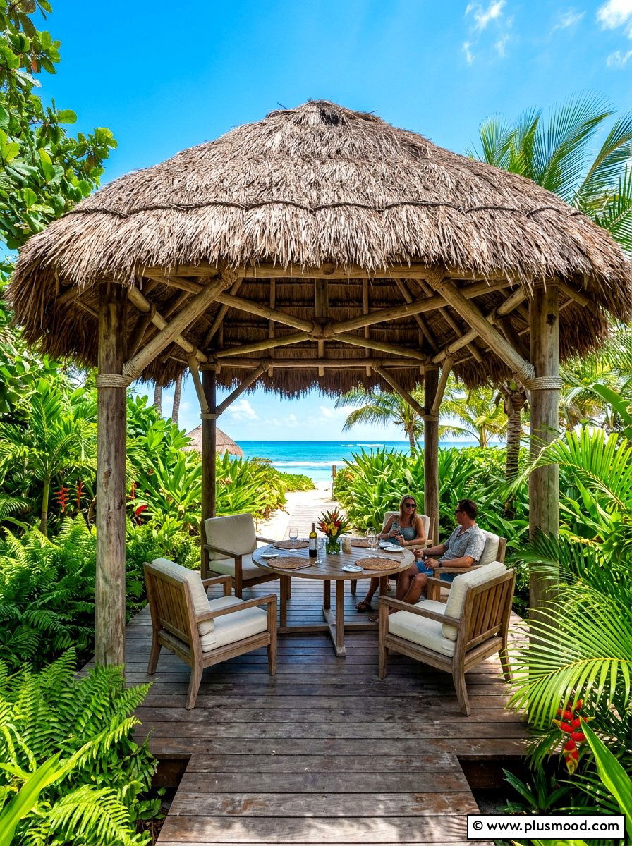 Thatch Roof Palapa - 25 summer island style backyard ideas