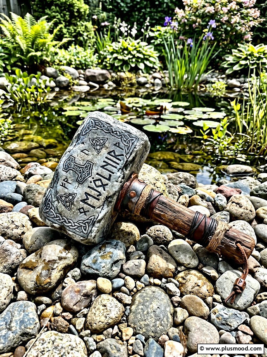 Thor Hammer - 25 painted rock ideas with superhero theme