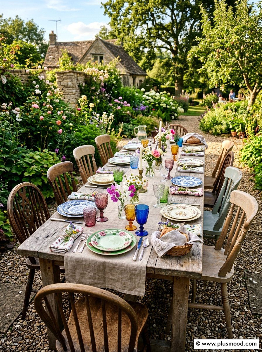 Thrifted garden dinnerware - 25 summer outdoor entertaining ideas on a budget
