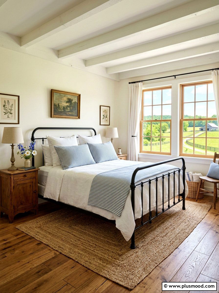 Ticking stripe pillows - 25 summer pillow ideas for bedroom