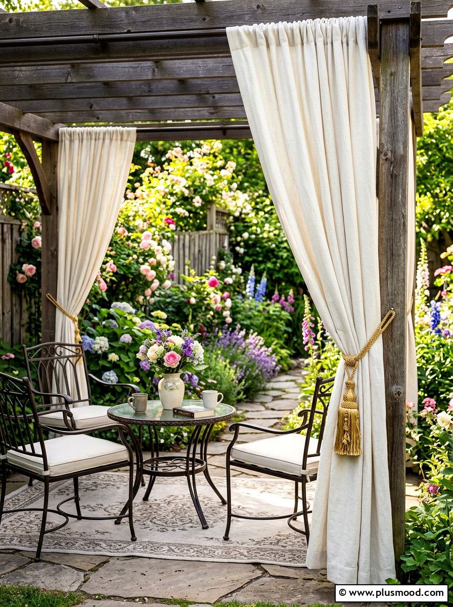 Tie Back Curtains For Small Patio - 25 small backyard ideas with outdoor curtains